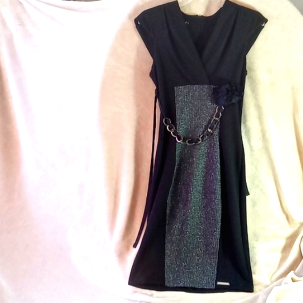 RINASCIMENTO Italian Dress size L Black Fits sz S/M